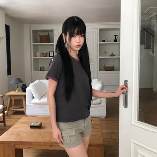 JECKU Low-Rise Cargo Shorts