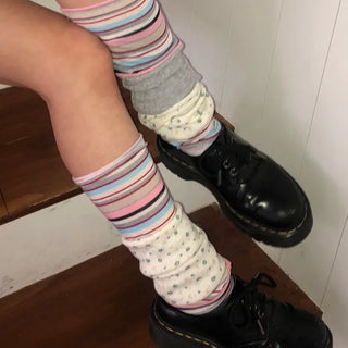 Knit Patchwork Leg Warmers