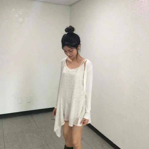 Plain Loose Fit Long Sleeve Daily Cardigan