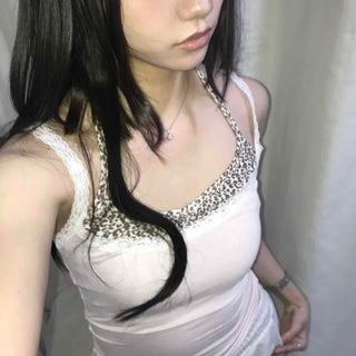 Leopard Layer Halter Sleeveless Top