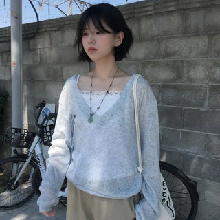 Summer Nemo V-neck Long Sleeve Knit