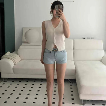 Slim Fit Straight Casual Shorts