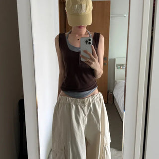 [Gorgeous color..] Emma layered sleeveless top