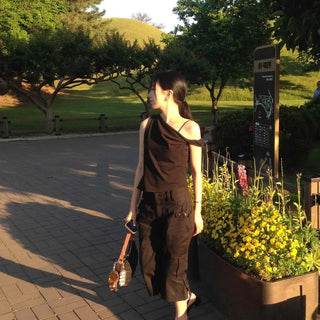 Loose-fit Plain Casual Sleeveless