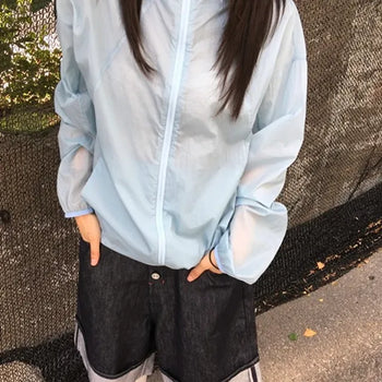 Cut-out Nylon Windbreaker