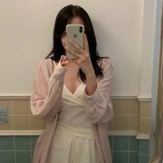 Under Summer Stripe Back Slit Oversized Shirt