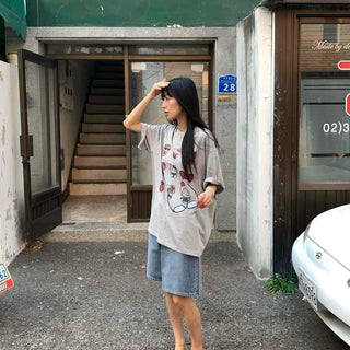 Oversized Graphic Print Daily Short Sleeve T-shirt