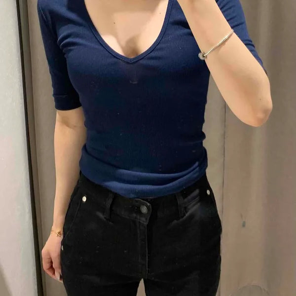 Luon Plain Slim Fit Daily Short Sleeve T-shirt