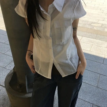 *Fit Guaranteed* Glue Stripe Pocket Shirt
