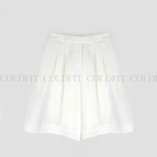 Linen half-tuck pants