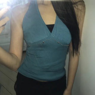 Hookin Studded Halter Neck Sleeveless
