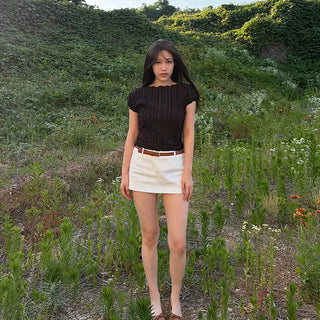 Lulu Pleated Short Sleeve T-shirt