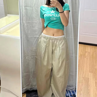String Pintuck Wide Loose Fit Daily Long Pants