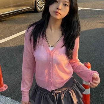 Regular Fit Plain Button Sleeveless Daily Cardigan