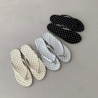 ◈Up to 260◈Dot◈Polka Dot Strap Flip-flops Slim Slippers Summer Resort Flats Flip-flops Sandals Shoes