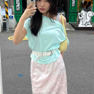 Flower A-line Daily Midi Skirt