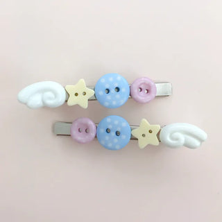 Pair Sale Angel Dot Button Hairpin Hair Accessory Wing Star Side Hairpin