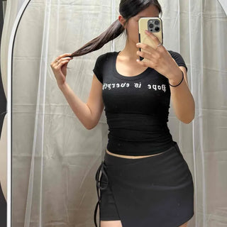 Lettering Slim Fit Daily Short Sleeve T-shirt