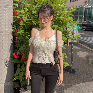 Lensio Dot Ruffle Blouse [Tencel 68%]
