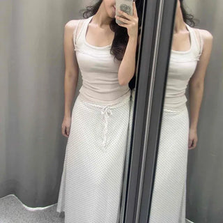 Fling Dot String Maxi Long Skirt