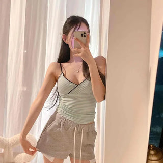 Loose-fit String Wide Plain Casual Training Bottoms