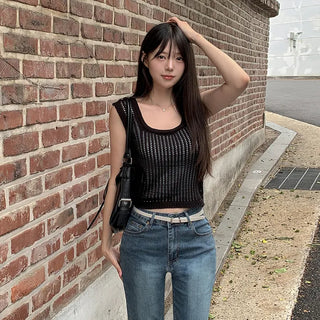 Bound Back Ribbon Knit Sleeveless