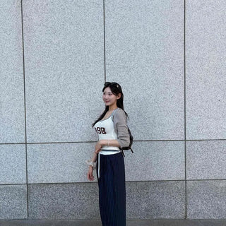Loose-fit Striped Wide Daily Slacks