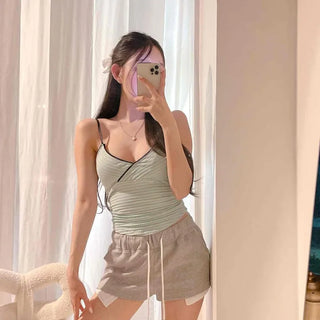 Strap Wrap Slim Fit Striped Daily Sleeveless