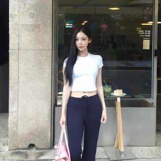 String Straight Regular Fit Casual Long Pants