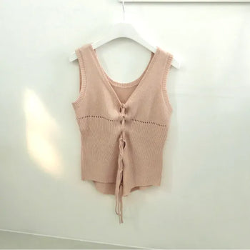 lace up knit vest(2colors)
