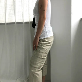 Cargo Capri Denim
