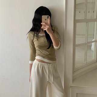 Toy 3/4 length layered T-shirt