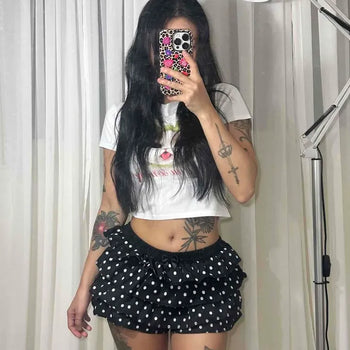 Loose-fit Dot Frill Daily Shorts