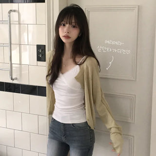 U-Neck Boucle See-through Delicate Loose Fit Sal-Anta Summer Long Sleeve Cardigan