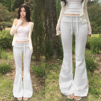 Low-Rise Elastic Back Pocket Bootcut Training Sweatpants