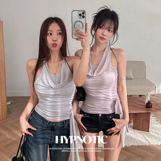 [MADE: In-house Production] Halter Drape Strap Sleeveless
