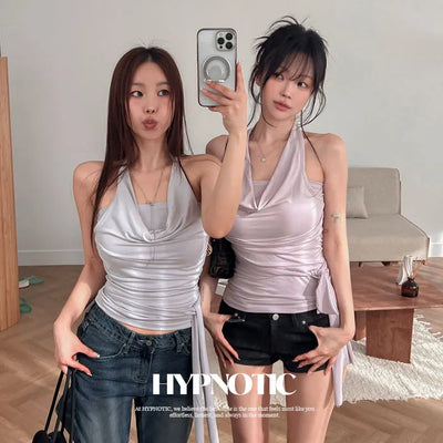 [MADE: In-house Production] Halter Drape Strap Sleeveless
