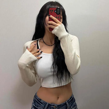 Slim Fit Plain Long Sleeve Daily Cardigan