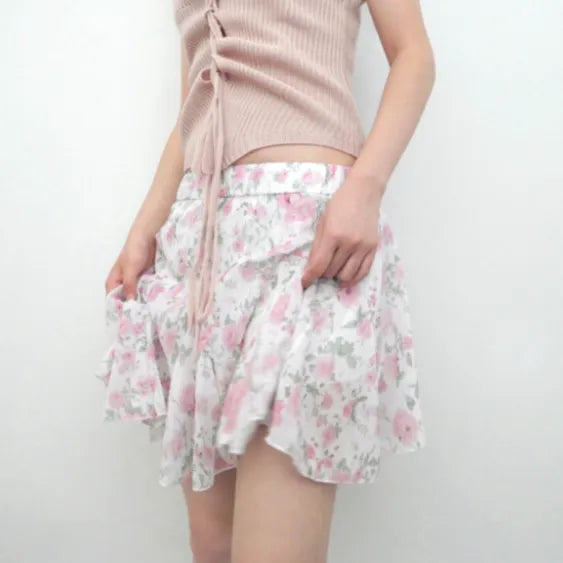 floral banding skirt