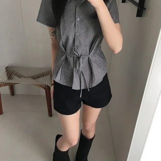String Stripe Short Sleeve Shirt