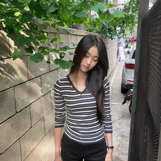 Slim Fit Striped Daily Long Sleeve T-shirt
