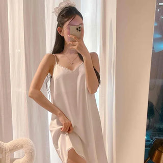 Strapped A-line Loose Fit Plain Sleeveless Mini Dress