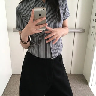 *High Quality* Wave Stripe Short Sleeve Shirt