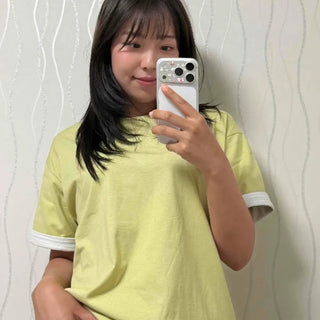 Color Block Plain Oversized Daily Short Sleeve T-shirt