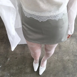 satin miniskirt