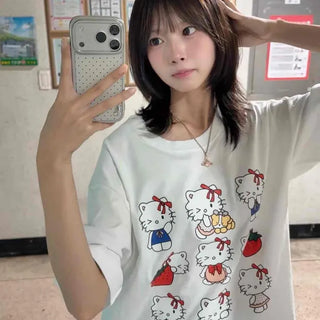 Oversized Printed Casual Daily Short-Sleeve T-Shirt