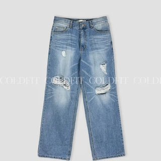 Damaged Wash Denim Pants