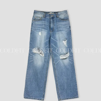 Damaged Wash Denim Pants