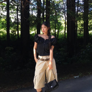 Olia Shirred Puff Blouse