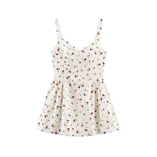 Cottage Cherry Flower Mini Dress